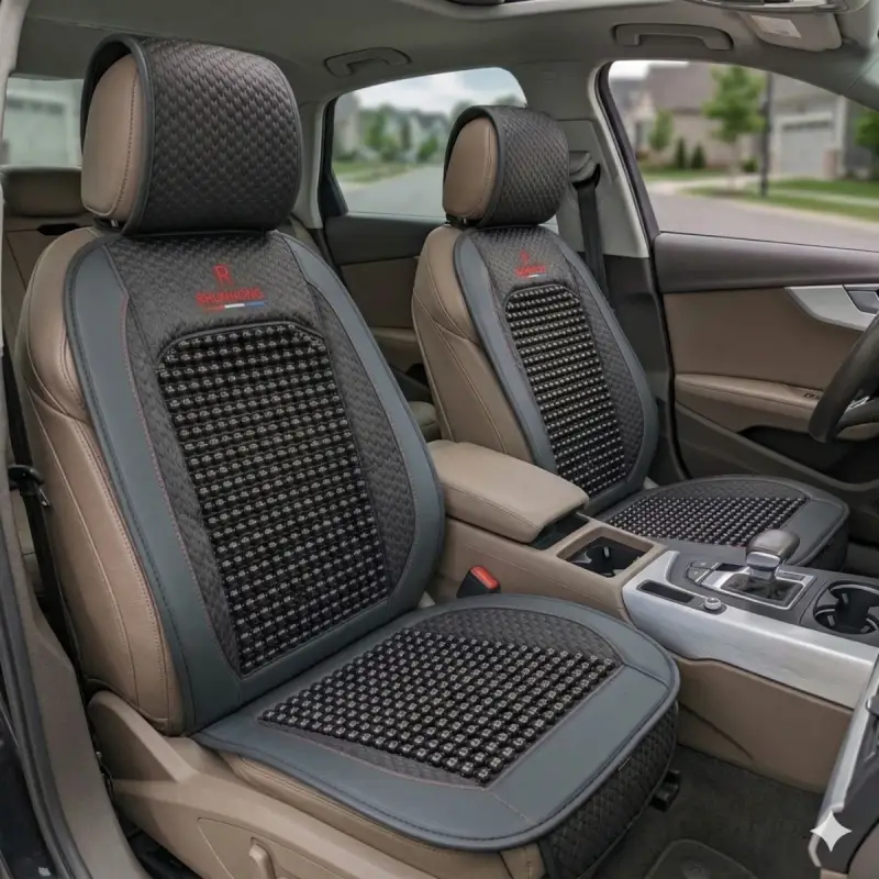 Coussin de Siège Voiture Massant en Perles Gris – Housse Confort Respirante Anti-Chaleur Tunisie