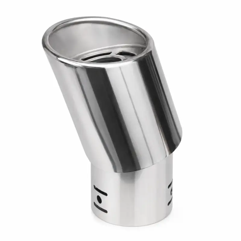 Embout d'Échappement Inox Universel – Sortie Ovale Biseautée – Finition Chromée Miroir – Style Sport Racing