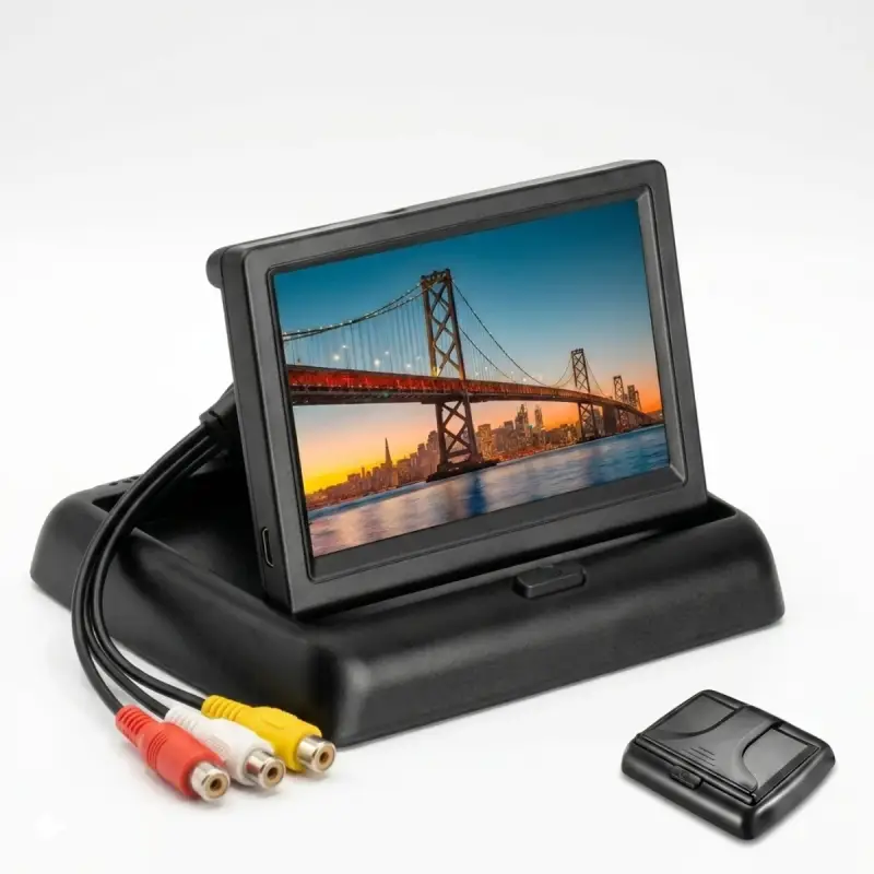 Écran Moniteur Voiture Pervoi CTC-594 – 4.3 Pouces Pliable – Caméra de Recul – Double Entrée Vidéo