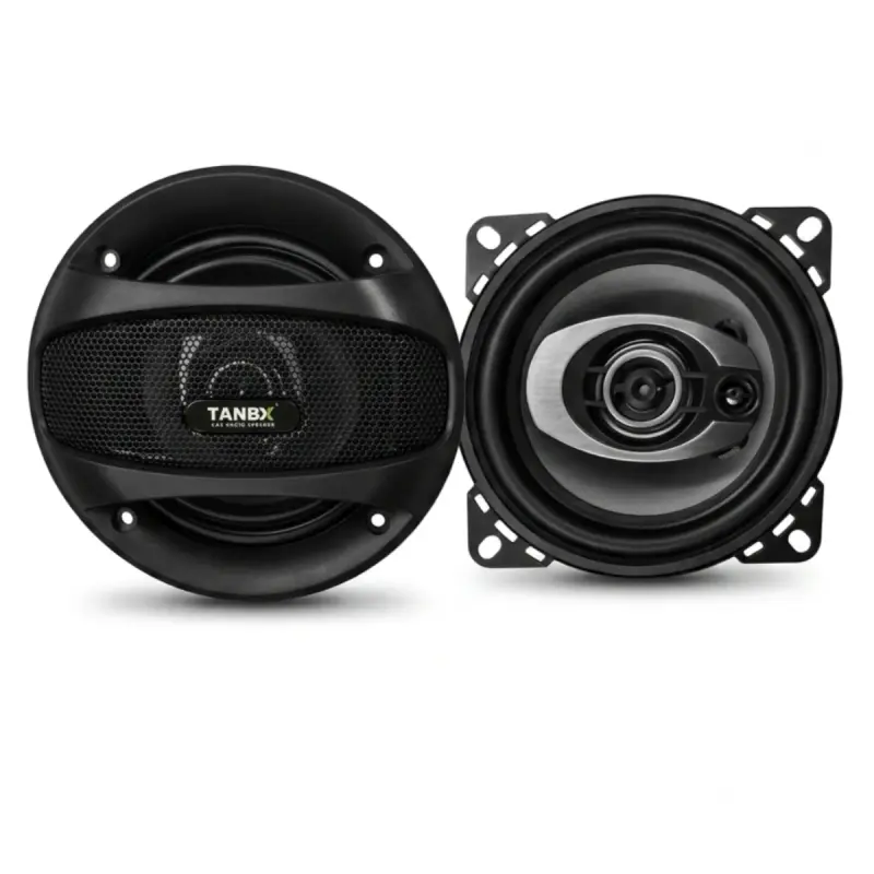 Haut-Parleurs Auto Tanbx TB-1042 – 3 Voies 400W – Ø 100mm – Fibre d'Aramide & Carbone – Hi-Fi Car Audio