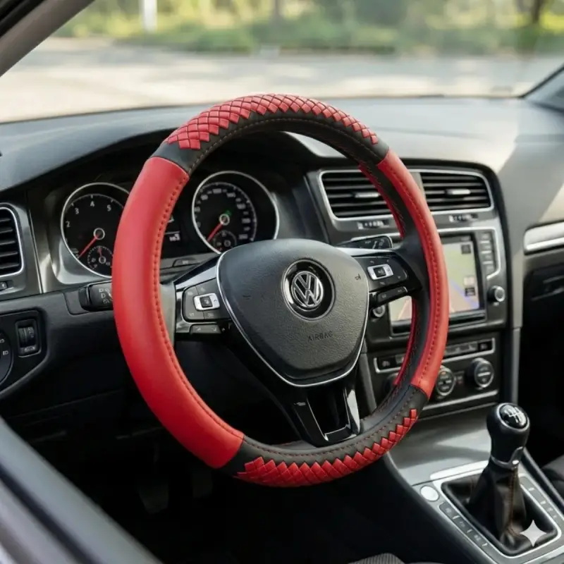 Cache Volant Sport Rouge & Noir Ondulée – Accessoire Auto Tendance en Tunisie