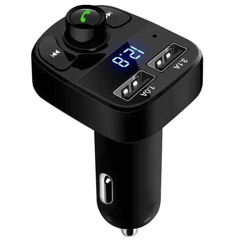 Transmetteur FM Bluetooth X8 pour voiture – Chargeur USB double 3.1A & Kit mains libres